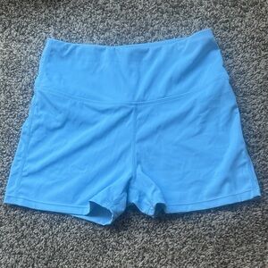 Women's Blue High-Waisted Shorts